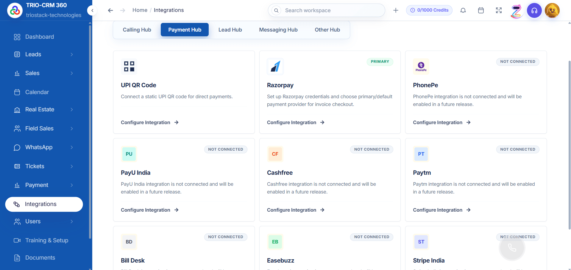 Payment Management CRM product preview
