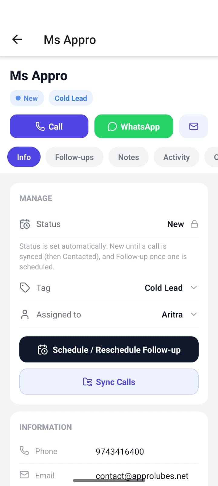 TrioCRM mobile app preview